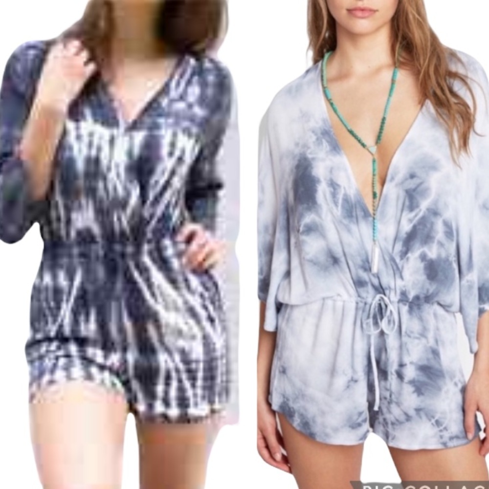 Anthropologie Cloth & Stone Tie Dye Romper - S